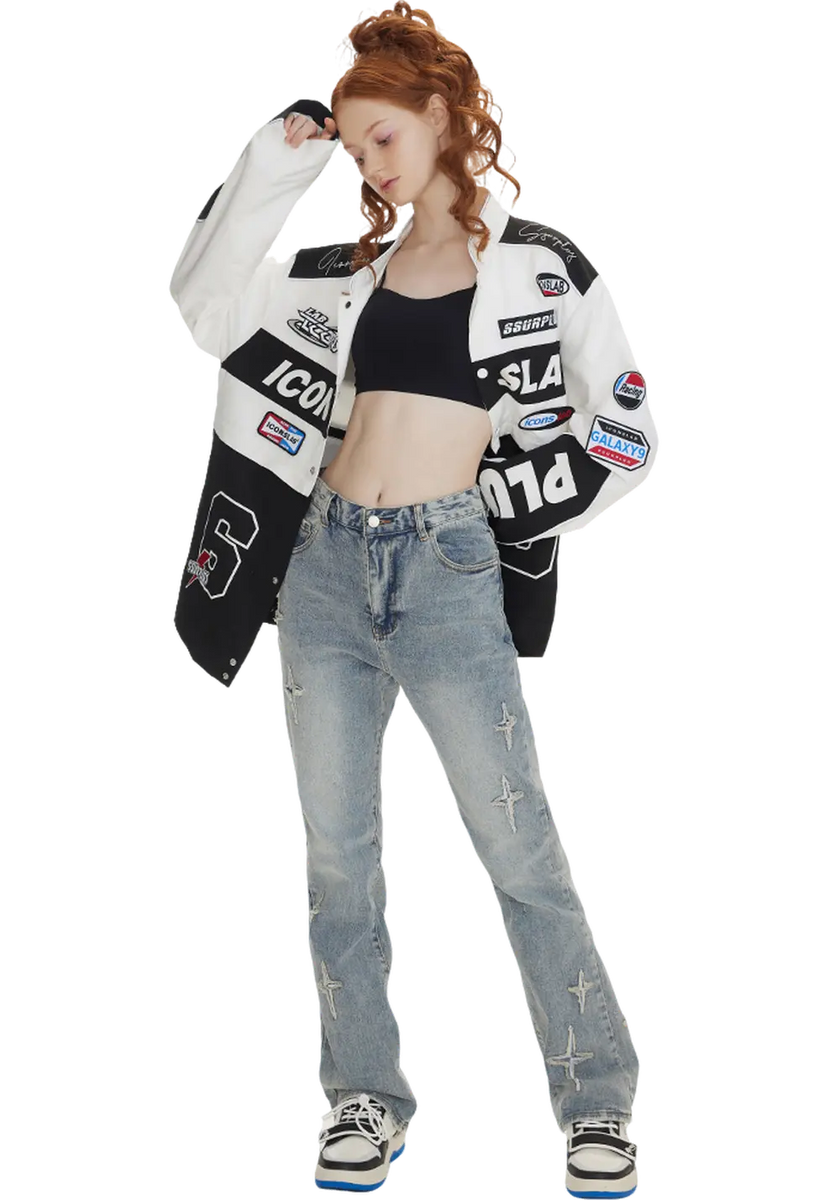 ICONSLAB-Detachable Paneled Racing Jacket